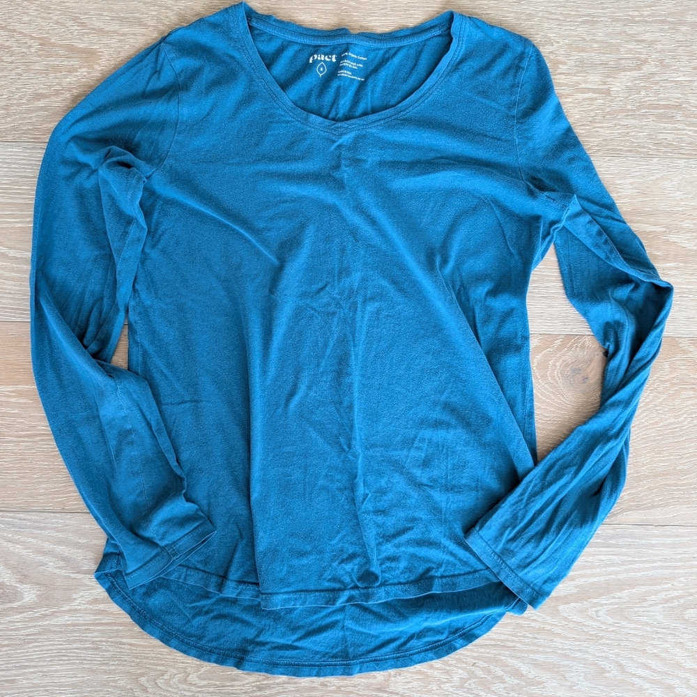 Women's Blue Long Sleeve Top